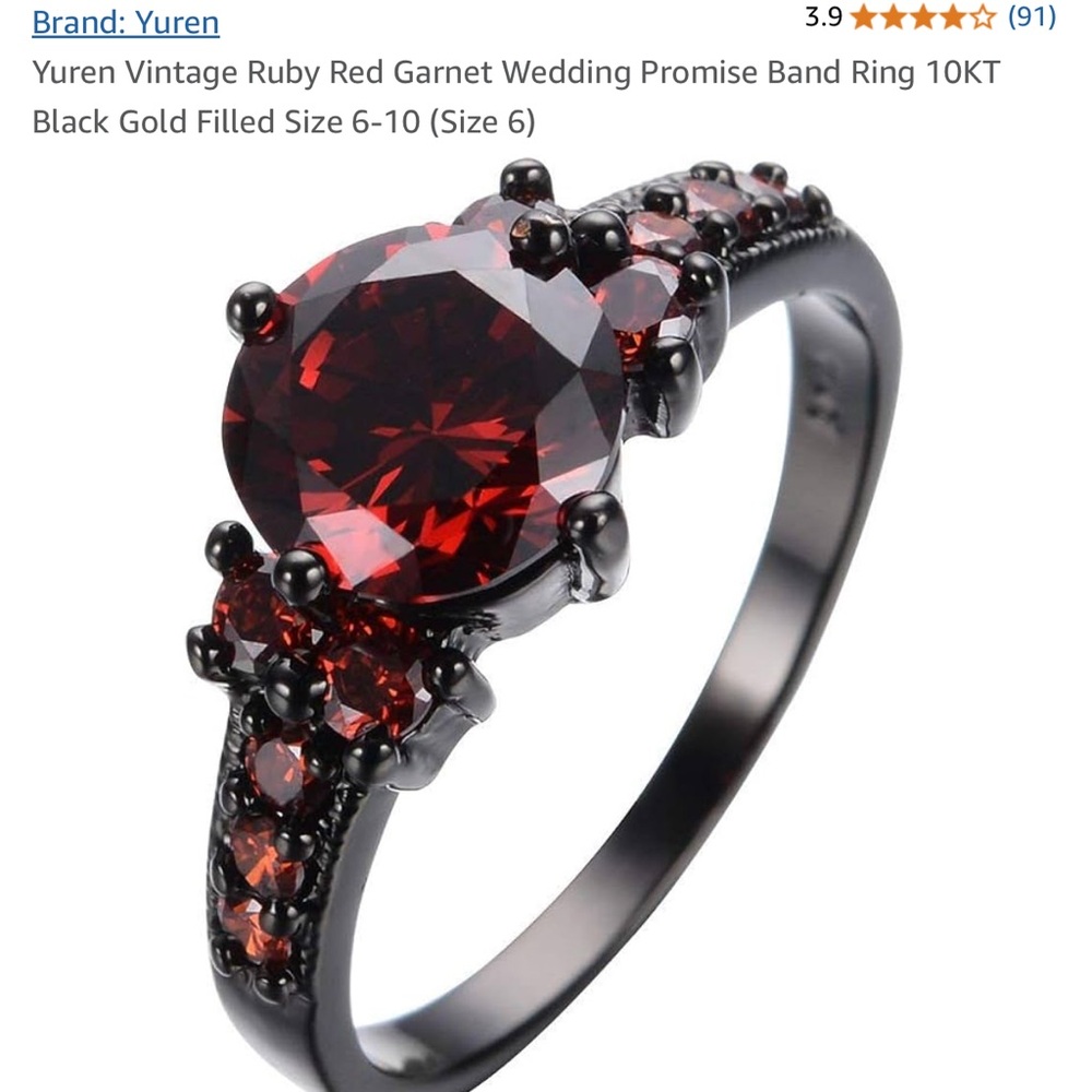 Black and Red Stone Ring